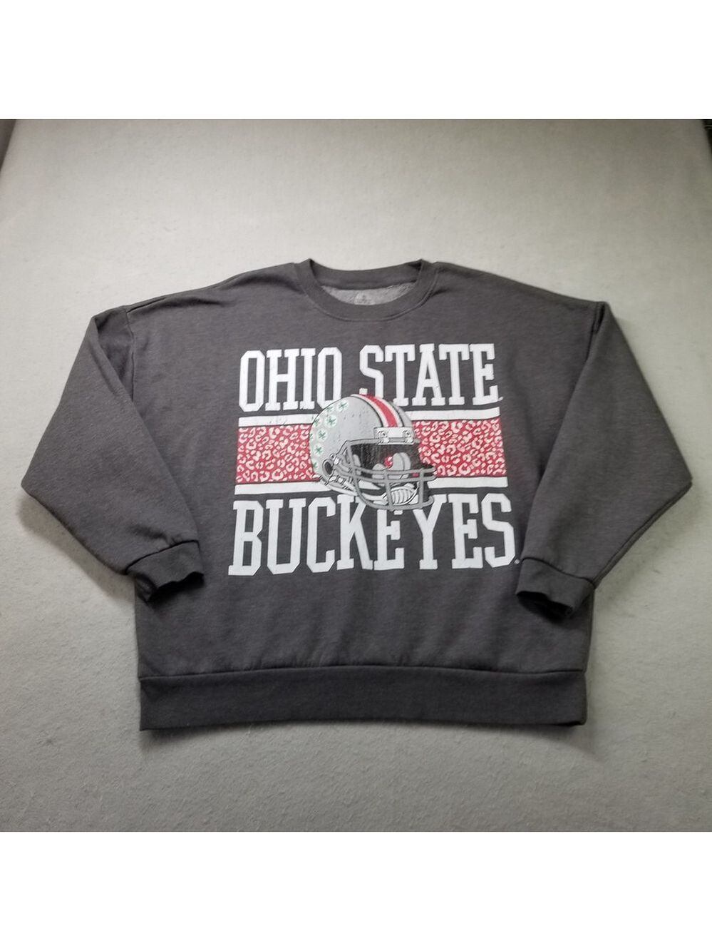 Ohio State Buckeyes Sweatshirt Mens Size M Oversized Gray Crewneck Soft Gameday